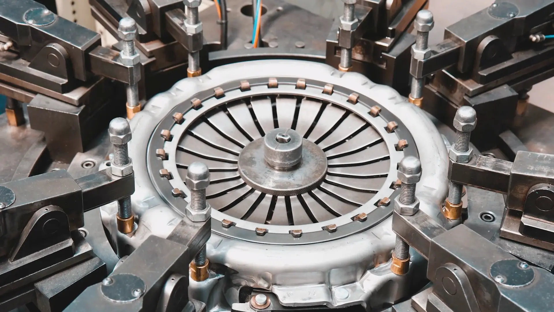 REVOL clutch cover on the assembly fixture
